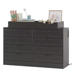 8-Drawer Changing Table Dresser  Multi-Functional Nursery Dresser with Changing Shelves for Bedroom