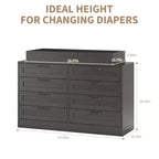 Commode à langer 8 tiroirs – Commode de chambre d'enfant multifonctionnelle avec étagères à langer pour chambre à coucher