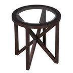 Table Basse de Salon avec Plateau Rond en Verre Transparent, Conception Anti-Rayures, Table Basse Moderne