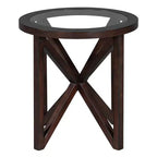 Table Basse de Salon avec Plateau Rond en Verre Transparent, Conception Anti-Rayures, Table Basse Moderne