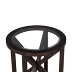 Table Basse de Salon avec Plateau Rond en Verre Transparent, Conception Anti-Rayures, Table Basse Moderne