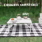 Table pliante portable 34, table utilitaire robuste pliable en deux avec poignée, table à manger carrée d'extérieur pour pique-nique, camping et fête