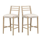 Christopher Knight Home Acosta Tabourets de bar modernes en bois d'hévéa avec dossier en échelle (lot de 2)