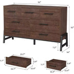 Commode Acekool à 7 tiroirs, Grande commode de rangement moderne avec pieds en R, Meuble de rangement de chambre à coucher