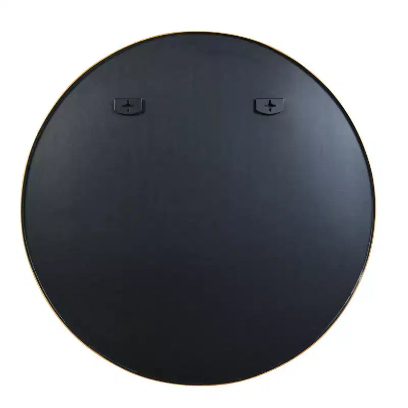 Miroir Mural Rond de 39 Pouces Doré avec Cadre en Aluminium pour Salle de Bain, Coiffeuse, Chambre, Entrée et Salon