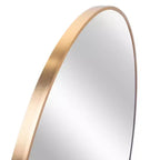 Miroir Mural Rond de 39 Pouces Doré avec Cadre en Aluminium pour Salle de Bain, Coiffeuse, Chambre, Entrée et Salon
