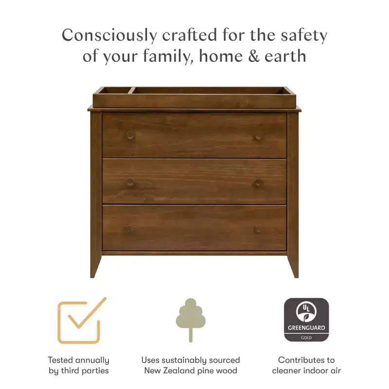Commode à langer 3 tiroirs Babyletto Sprout avec plateau à langer amovible