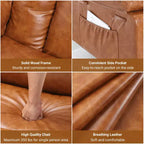 Fauteuil inclinable électrique en cuir PU de 41,7 po, inclinable réglable, canapé simple ergonomique, pour salon