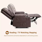 Fauteuil inclinable électrique en cuir PU de 41,7 po, inclinable réglable, canapé simple ergonomique, pour salon