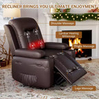 Fauteuil inclinable électrique en cuir PU de 41,7 po, inclinable réglable, canapé simple ergonomique, pour salon