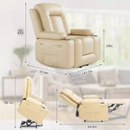 Fauteuil inclinable électrique en cuir PU de 41,7 po, inclinable réglable, canapé simple ergonomique, pour salon