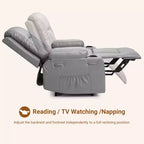 Fauteuil inclinable électrique en cuir PU de 41,7 po, inclinable réglable, canapé simple ergonomique, pour salon