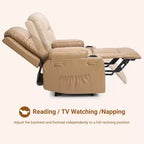 Fauteuil inclinable électrique en cuir PU de 41,7 po, inclinable réglable, canapé simple ergonomique, pour salon