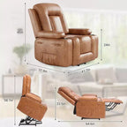 Fauteuil inclinable électrique en cuir PU de 41,7 po, inclinable réglable, canapé simple ergonomique, pour salon