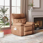 Fauteuil inclinable électrique en similicuir de 37,4 po, fauteuil inclinable réglable, rembourrage en éponge 1,5X, largeur d'assise, porte-gobelets, canapé simple ergonomique