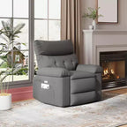 Fauteuil inclinable électrique en similicuir de 37,4 po, fauteuil inclinable réglable, rembourrage en éponge 1,5X, largeur d'assise, porte-gobelets, canapé simple ergonomique