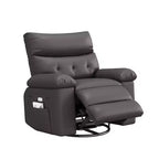 Fauteuil inclinable électrique en similicuir de 37,4 po, fauteuil inclinable réglable, rembourrage en éponge 1,5X, largeur d'assise, porte-gobelets, canapé simple ergonomique