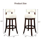 Tabouret de bar pivotant CLIHOME de 76 cm avec garniture cloutée et siège rembourré en similicuir