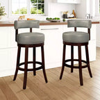 Tabouret de bar pivotant CLIHOME de 76 cm avec garniture cloutée et siège rembourré en similicuir