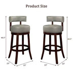 Tabouret de bar pivotant CLIHOME de 76 cm avec garniture cloutée et siège rembourré en similicuir
