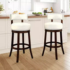 Tabouret de bar pivotant CLIHOME de 76 cm avec garniture cloutée et siège rembourré en similicuir