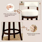 Tabouret de bar pivotant CLIHOME de 76 cm avec garniture cloutée et siège rembourré en similicuir