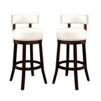 Tabouret de bar pivotant CLIHOME de 76 cm avec garniture cloutée et siège rembourré en similicuir