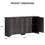 Buffet en bois à 4 portes et étagères réglables, pour cuisines, salles à manger,
