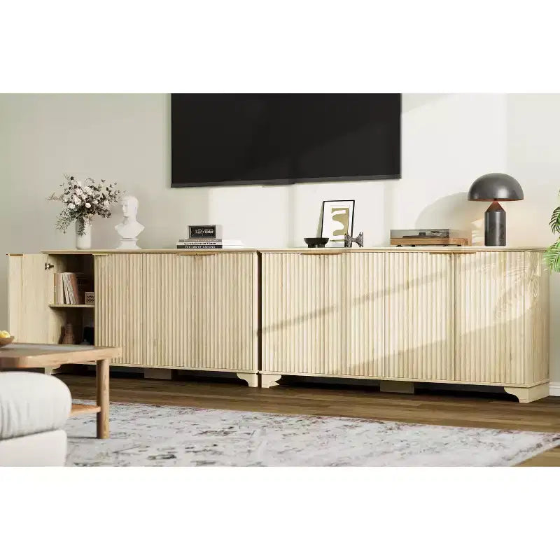Buffet en bois à 4 portes et étagères réglables, pour cuisines, salles à manger,