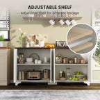 Buffet en bois à 4 portes et étagères réglables, pour cuisines, salles à manger,