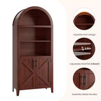 63.2 Bibliothèque arquée avec portes - Étagère de présentation ouverte à 5 niveaux, Armoire de rangement bibliothèque moderne pour bureau à domicile, salon, bibliothèque