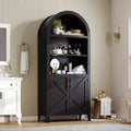 63.2 Arched Bookcase with Doors - 5-Tier Open Display Shelf, Modern Bookshelf Storage Cabinet for Home Office Living Room Library