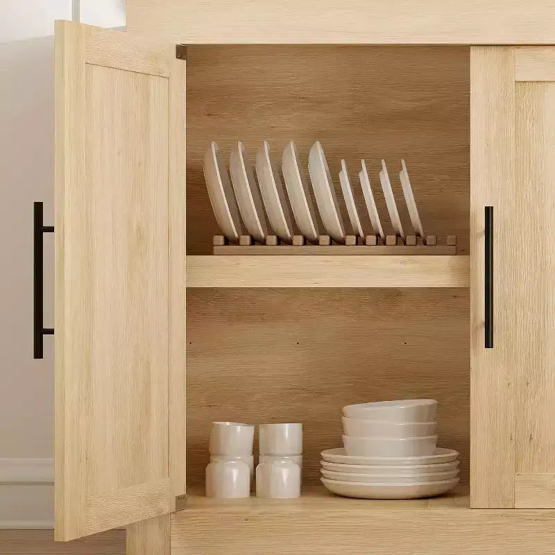 Buffet bas Acekool 70.8 avec 4 portes, bahut de rangement moderne style ferme