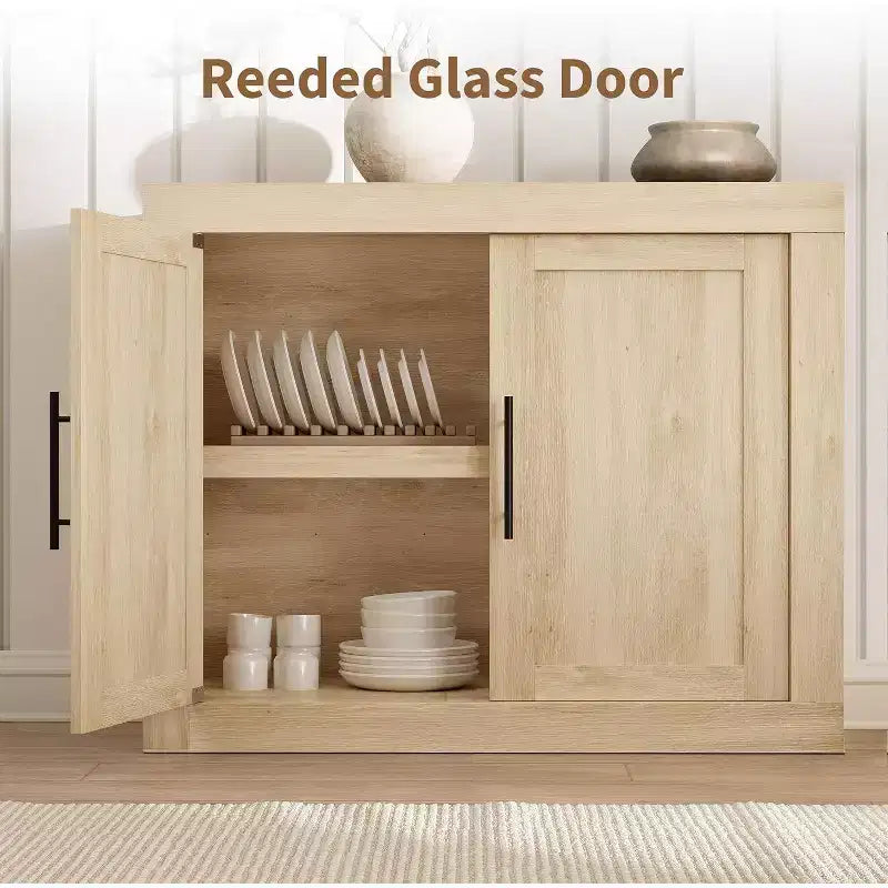 Buffet bas Acekool 70.8 avec 4 portes, bahut de rangement moderne style ferme