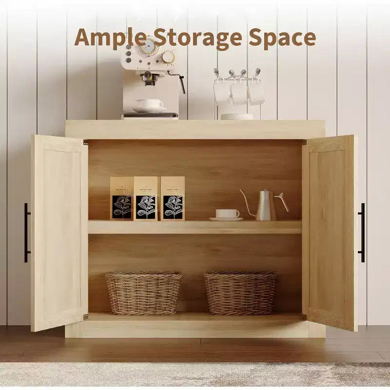 Buffet bas Acekool 70.8 avec 4 portes, bahut de rangement moderne style ferme