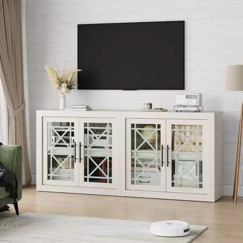 Buffet bas Acekool 70.8 avec 4 portes, bahut de rangement moderne style ferme