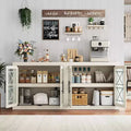 Acekool 70.8 Sideboard Buffet Cabinet with 4 Doors, Modern Farmhouse Storage Credenza