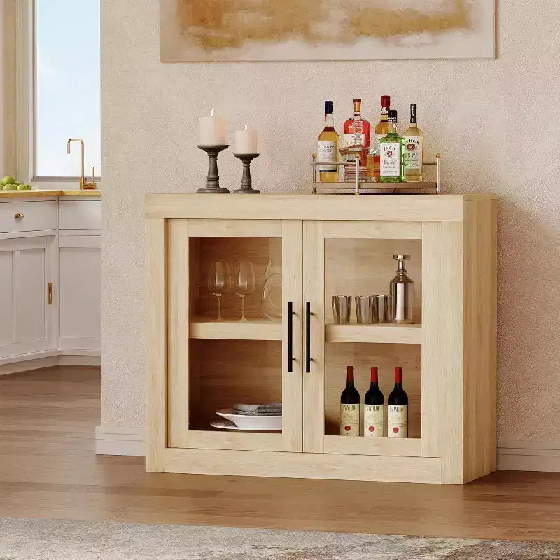 Buffet bas Acekool 70.8 avec 4 portes, bahut de rangement moderne style ferme