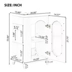 Meuble-lavabo de salle de bain de 20 po avec évier, meuble-lavabo autoportant avec lavabo en céramique, ensemble combiné d'armoires de rangement avec étagères réglables