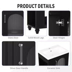 Meuble-lavabo de salle de bain de 20 po avec évier, meuble-lavabo autoportant avec lavabo en céramique, ensemble combiné d'armoires de rangement avec étagères réglables