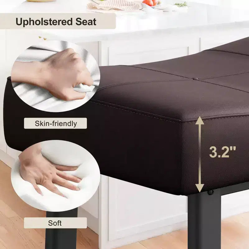 2 tabourets de bar avec coussin épais pour salle à manger, îlot de cuisine, bar à domicile