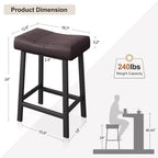 2 tabourets de bar avec coussin épais pour salle à manger, îlot de cuisine, bar à domicile