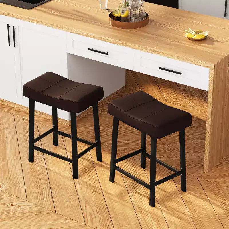 2 tabourets de bar avec coussin épais pour salle à manger, îlot de cuisine, bar à domicile