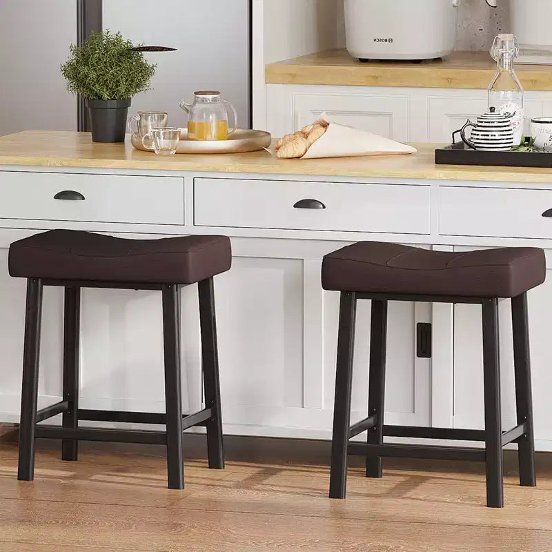2 tabourets de bar avec coussin épais pour salle à manger, îlot de cuisine, bar à domicile