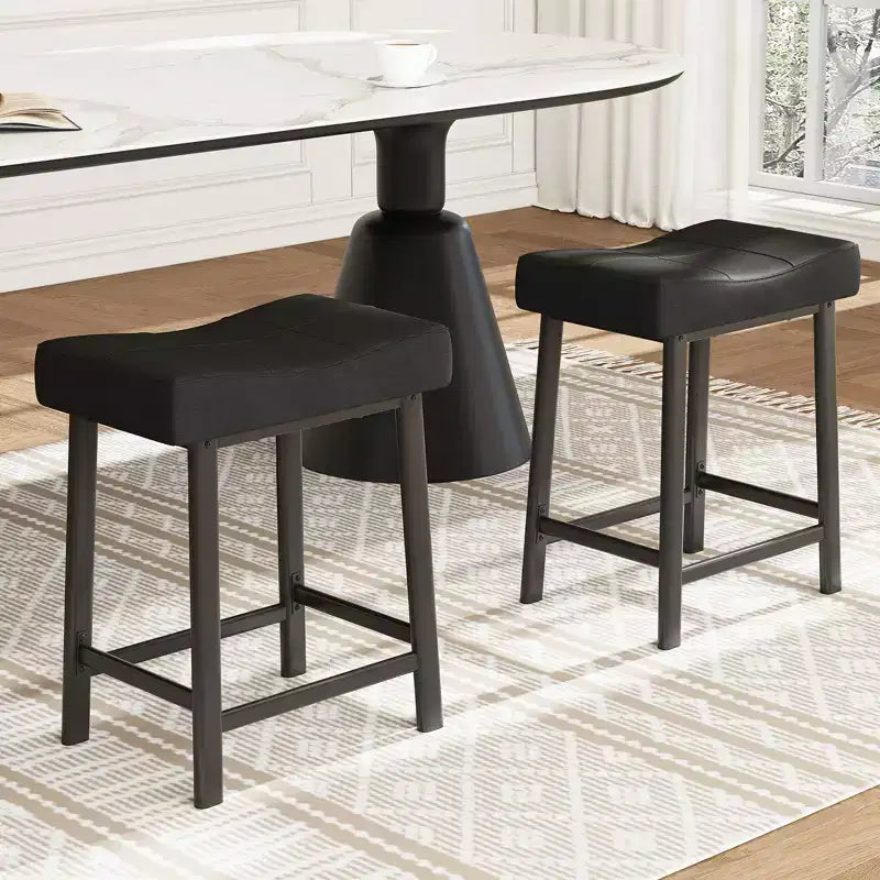 2 tabourets de bar avec coussin épais pour salle à manger, îlot de cuisine, bar à domicile