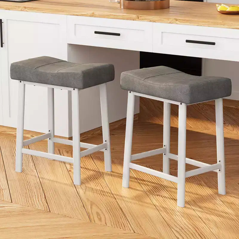 2 tabourets de bar avec coussin épais pour salle à manger, îlot de cuisine, bar à domicile