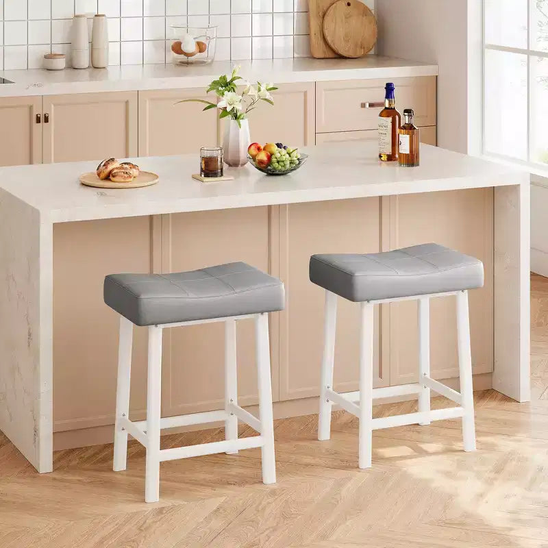 2 tabourets de bar avec coussin épais pour salle à manger, îlot de cuisine, bar à domicile