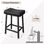 2 tabourets de bar avec coussin épais pour salle à manger, îlot de cuisine, bar à domicile
