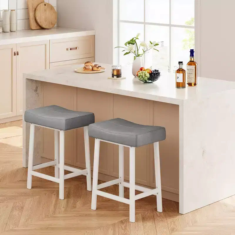 2 tabourets de bar avec coussin épais pour salle à manger, îlot de cuisine, bar à domicile