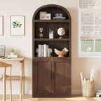 Bibliothèque arquée Acekool à 5 étagères avec protection d'angle en métal, étagère de présentation haute pour salon, chambre à coucher